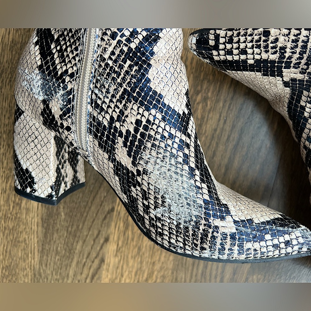 Marc Fisher Python Block Heel Booties - Picture 15 of 16
